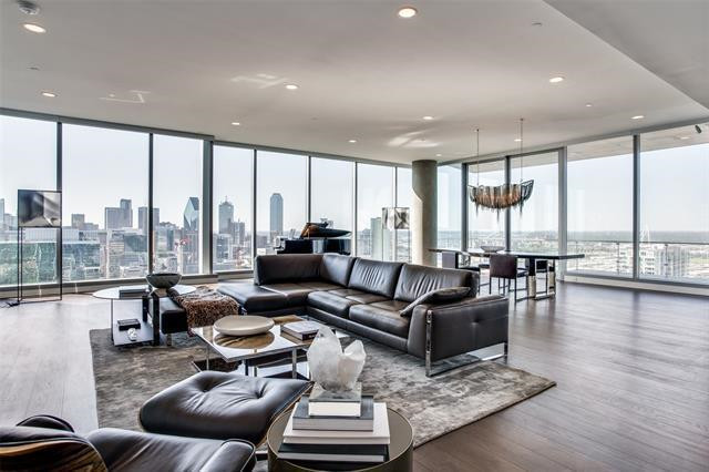 达拉斯市中心Dallas 豪华公寓 4卧3.5卫 视野开阔 落地窗设计 开放式布局